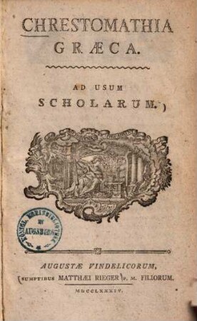 Chrestomathia Graeca : ad usum scholarum