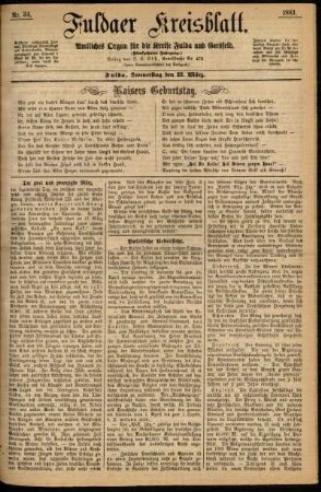 Ausgabe vom Donnerstag, den 22. März 1883.