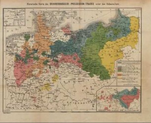 Historische Karte des Brandenburgisch-Preussischen Staates unter den Hohenzollern