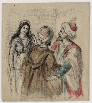 Zwei Orientalen und ein orientalisches Mädchen