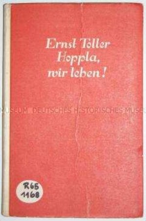 Drama von Ernst Toller in der Erstausgabe