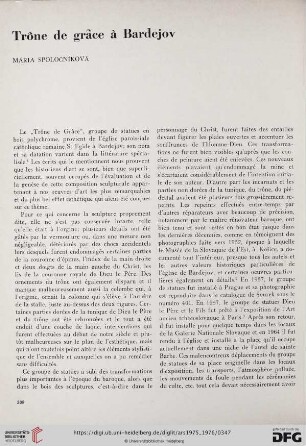 Trône de grâce à Bardejov