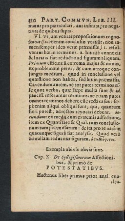 Cap. X. De Syllogismorum Affectionibus, & primo de Potestatibvs.