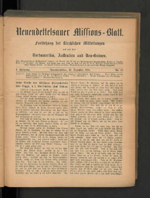 21. Dezember 1911. Nr. 12