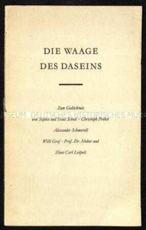 Rede zum Gedächtnis an die Widerstandskämpfer der Weißen Rose