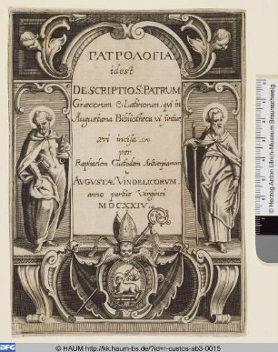 Patrologia, id est Descriptio S. Patrum Graecorum et Latinorum, Titelblatt