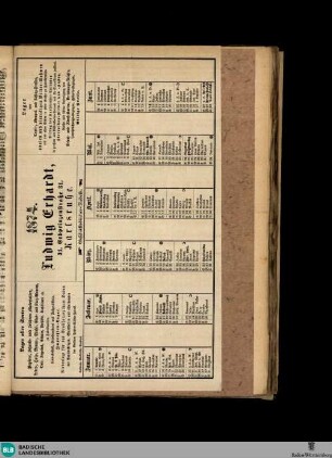 Karlsruher Tagblatt, 1874. Ludwig Erhardt,... Geschäftsbücher-Fabrik