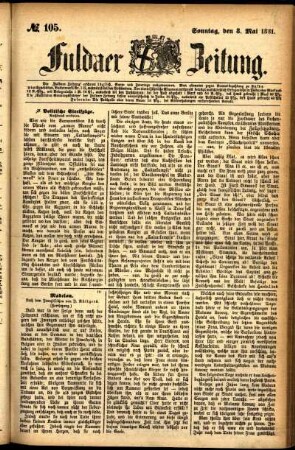 Ausgabe vom Sonntag, den 08. Mai 1881.