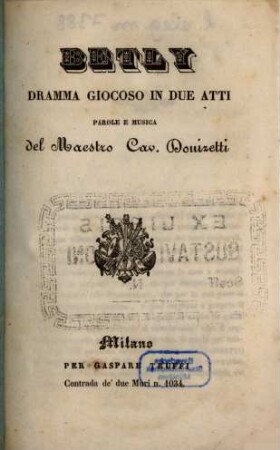 Betly : dramma giocoso in due atti