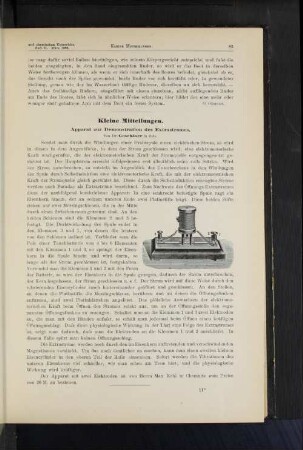 Apparat zur Demonstration des Extrastromes.