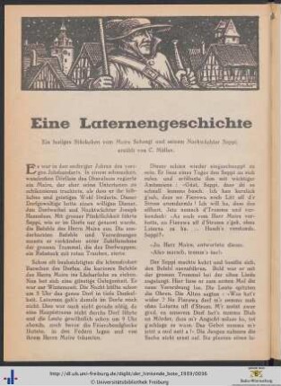 Eine Laternengeschichte: ein lustiges Stückchen.