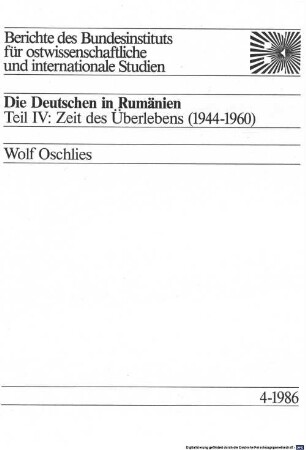 Die Deutschen in Rumänien, 4. Zeit des Überlebens (1944-1960)