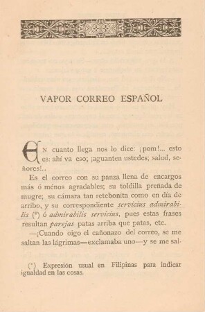 Vapor correo espanol