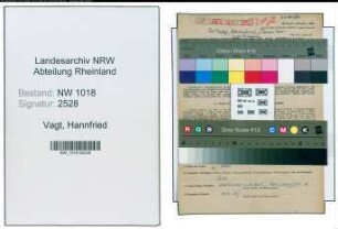 Entnazifizierung Hannfried Vagt , geb. 18.10.1915 (Chemiker)