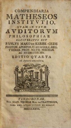 Compendiaria Matheseos Institutio