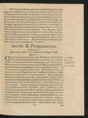 Sectio II. Problematica.