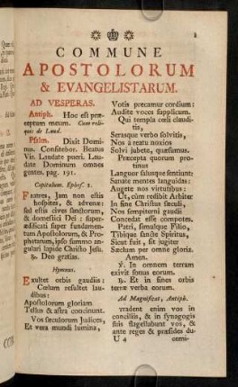 I-XXXII, Commune Apostolorum & Evangelistarum