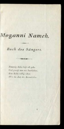 Moganni Nameh. Buch des Sängers.