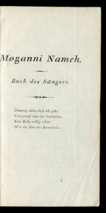 Moganni Nameh. Buch des Sängers.