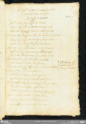 [Text 42, Kapitel 41:] Al Signor Dottor Francesco Redi in lode della musica