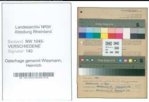 Entnazifizierung Heinrich Osterhage genannt Wiesmann , geb. 12.11.1898 (Musiker)