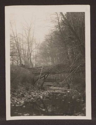 Brücke am Friedrichstaler Kanal um 1900 / Foto übergeben durch Frau Kaul-Schwarz. Detmold. Neustadt. Papierabzug