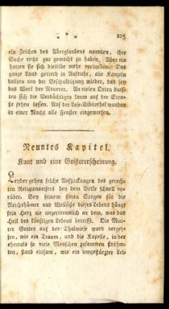 Neuntes Kapitel. Kant und eine Geistererscheinung.