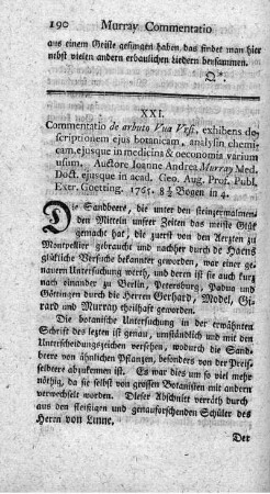 XXI. Commentatio de arbuto uva ursi. Diss.