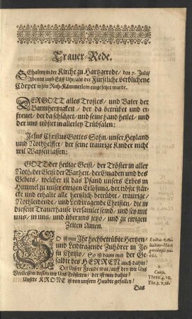 Trauer-Rede.