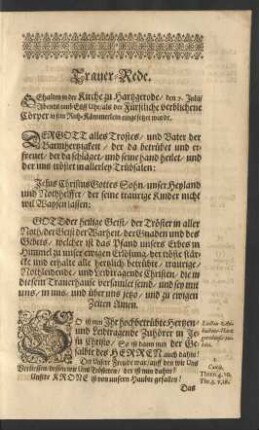 Trauer-Rede.