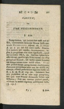 Caput V. De Iure Peregrinorum