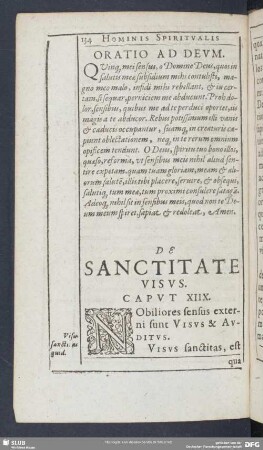 De Sanctitate Visus. Caput XIIX.