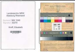 Entnazifizierung Elisabeth Wolff , geb. 06.09.1898 (Postbeamtin)