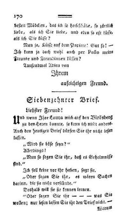 Siebenzehnter Brief