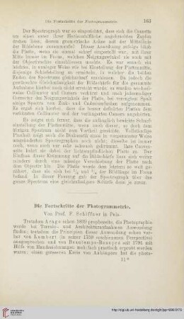 Die Fortschritte der Photogrammetrie