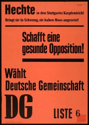 DG - Deutsche Gemeinschaft, Landtagswahl 1960
