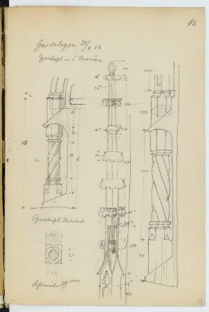 Marienkirche, Gardelegen: Details Chorgestühl (aus: Skizzen- und Fotoalbum 28)