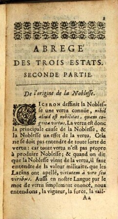 Abbrege Des Trois Etats. Du Clerge, De La Noblesse, Et Du Tiers Etat, 2. De La Noblesse