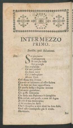 Intermezzo Primo = Erstes Zwischenspiel