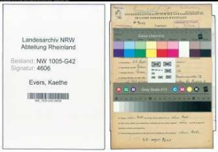 Entnazifizierung Kaethe Evers , geb. 24.09.1900 ()