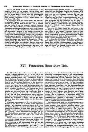XVI. Fürstenthum Reuss ältere Linie