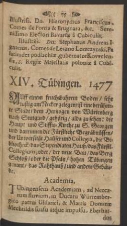 XIV. Tübingen. 1477
