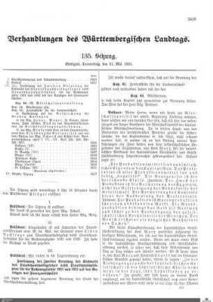 135. Sitzung, Stuttgart, 21.5.1931