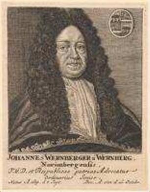 Johannes (auch: Hans Dr.) Wernberger von Wernberg, Nürnberger, Ratskonsulent und Advokat; geb. 3. September 1639; gest. 16. Oktober 1713