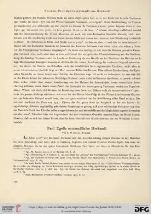 Paul Egells mutmaßliche Herkunft