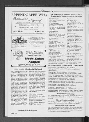 Ihr Ansprechpartner im Vorstand des Eppendorfer Bürgervereins von 1875