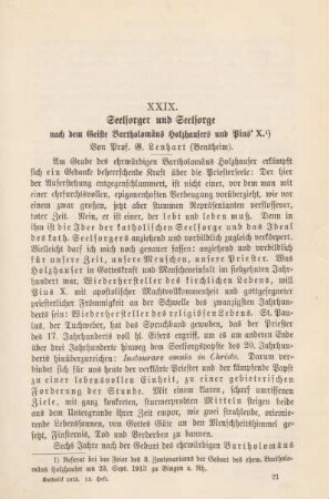 313-320 Seelsorger und Seelsorge nach dem Geiste Bartholomäus Holzhausers und Pius' X.