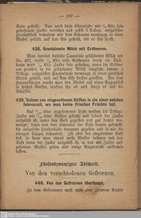 Fünfundzwanzigster Abschnitt. Von den verschiedenen Gefrornen