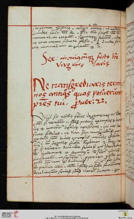 Sermo in cuiuscumque festo beate Virginis Maria [Predigttext, Prv 22,28:]