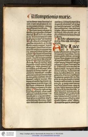 Ave. Luce primo. Magnam hodie festivitatem de magna ac omni veneratione dignissima sancta mater ecclesia celebrat...